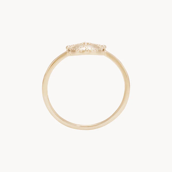 cosmic compass ring in 10k solid gold