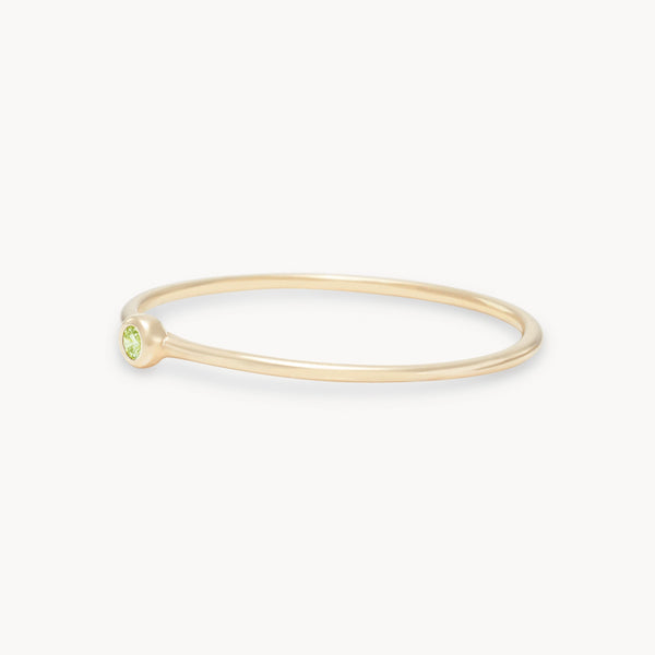 family august birthstone stacking ring in 10k solid gold