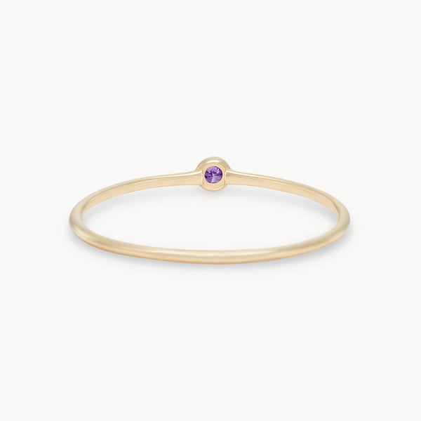 family february birthstone stacking ring in 10k solid gold