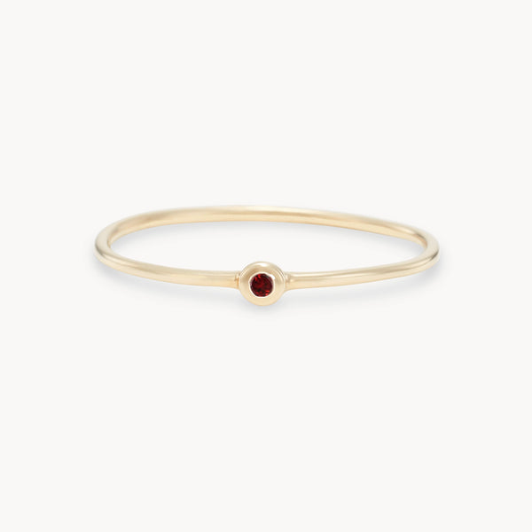 family january birthstone stacking ring in 10k solid gold