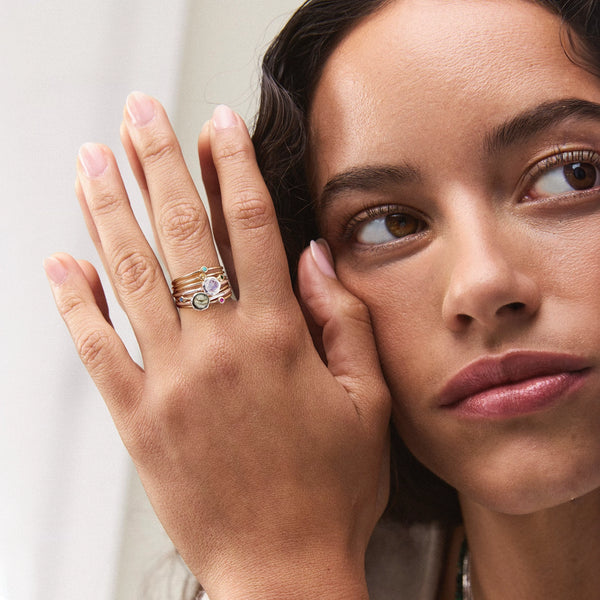 family june birthstone stacking ring in 10k solid gold