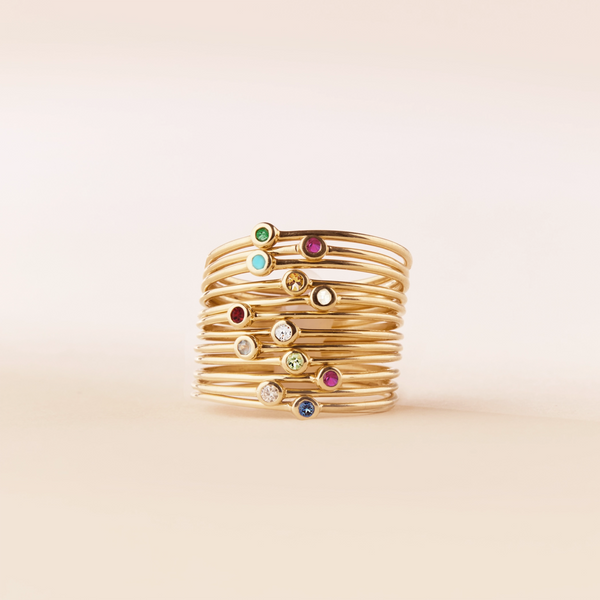 family june birthstone stacking ring in 10k solid gold