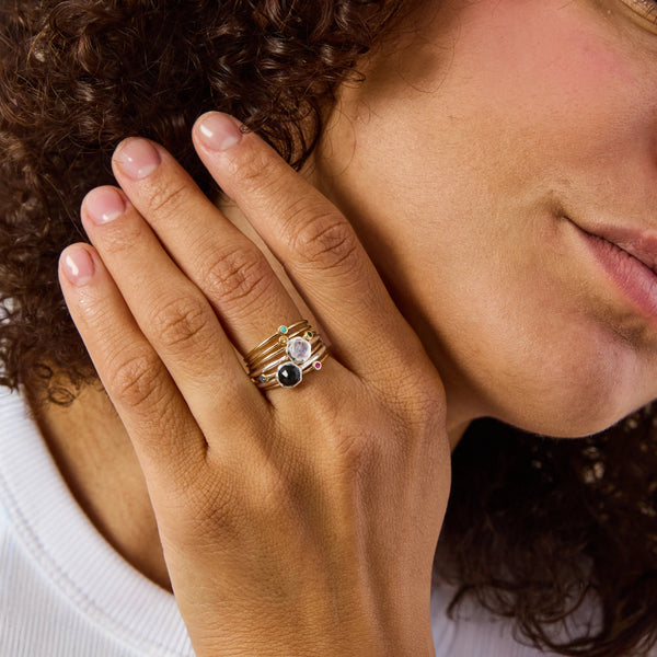 family march birthstone stacking ring in 10k solid gold