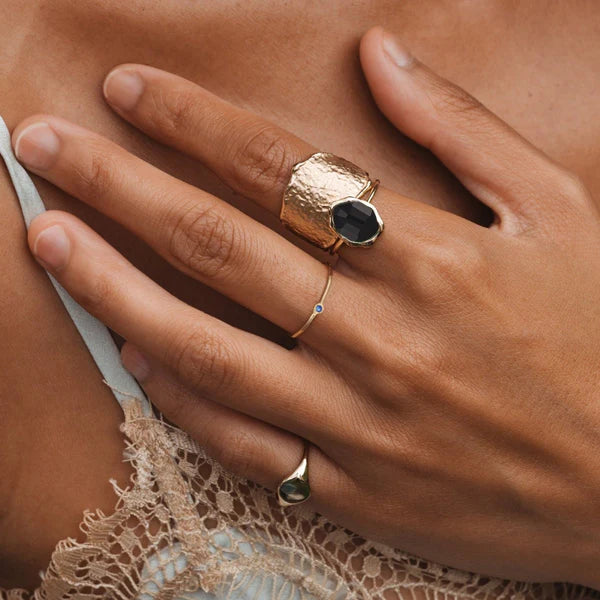 family september birthstone stacking ring in 10k solid gold