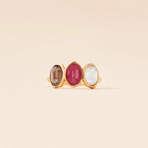 fire element mood ring in 14k solid gold