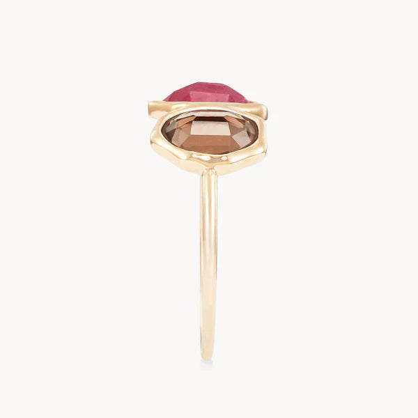 fire element mood ring in 14k solid gold