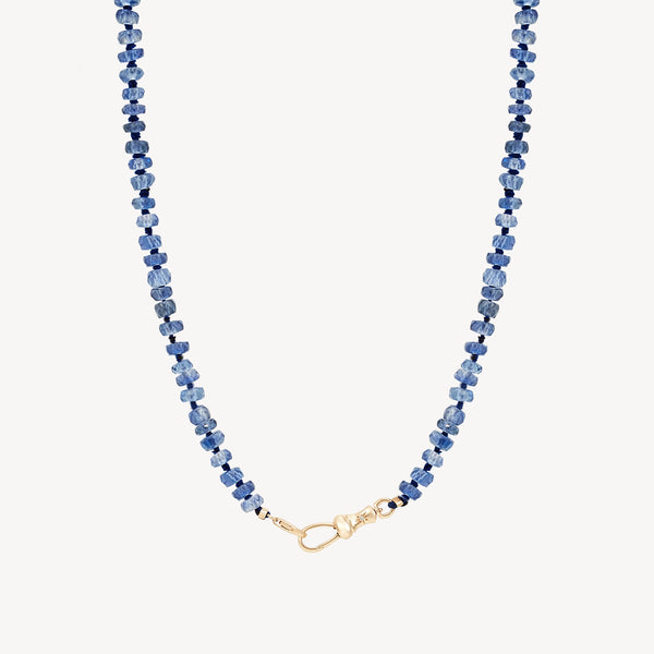 kyanite beaded mood necklace in 10k yellow gold