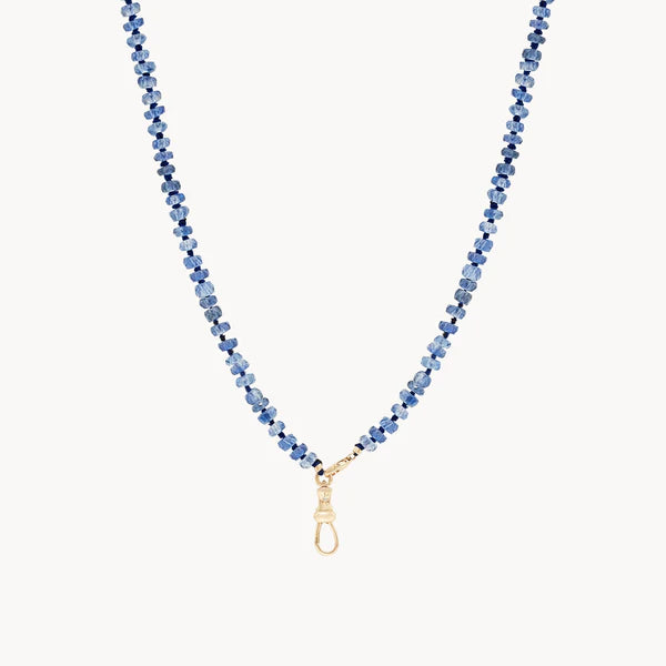kyanite beaded mood necklace in 10k yellow gold | 20"