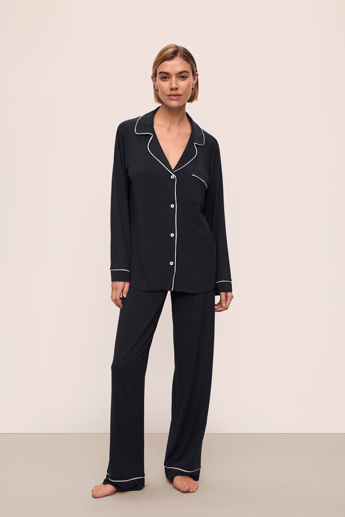 Gisele Long PJ Set in Black/Sorbet Pink