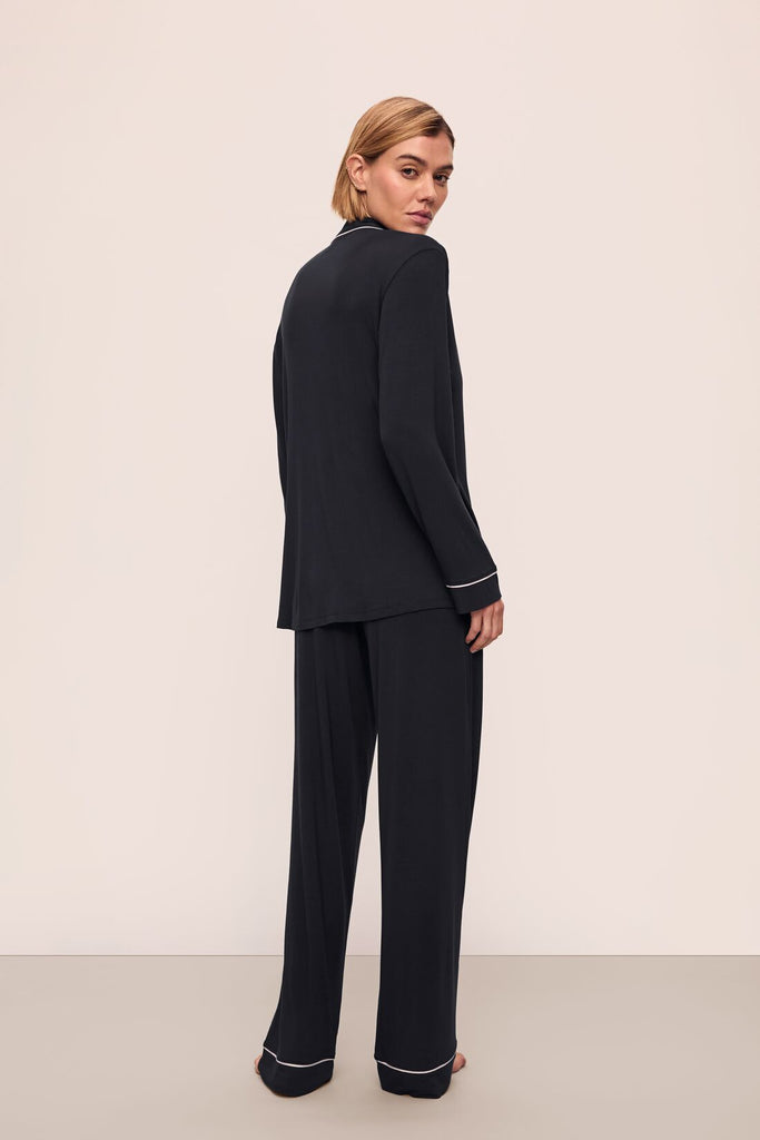 Gisele Long PJ Set in Black/Sorbet Pink