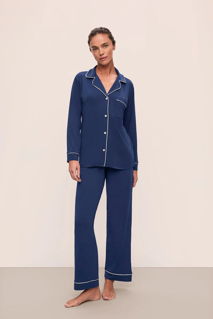 Gisele Long PJ Set in Navy/Ivory