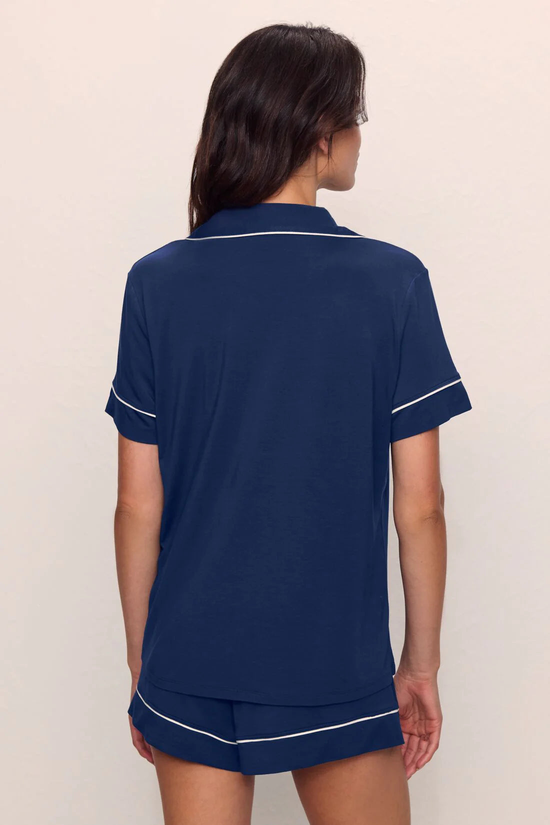 Gisele Relaxed Short PJ Set in Navy/Ivory