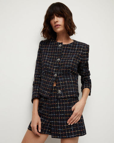 Nathan Tweed Jacket in Navy Multi