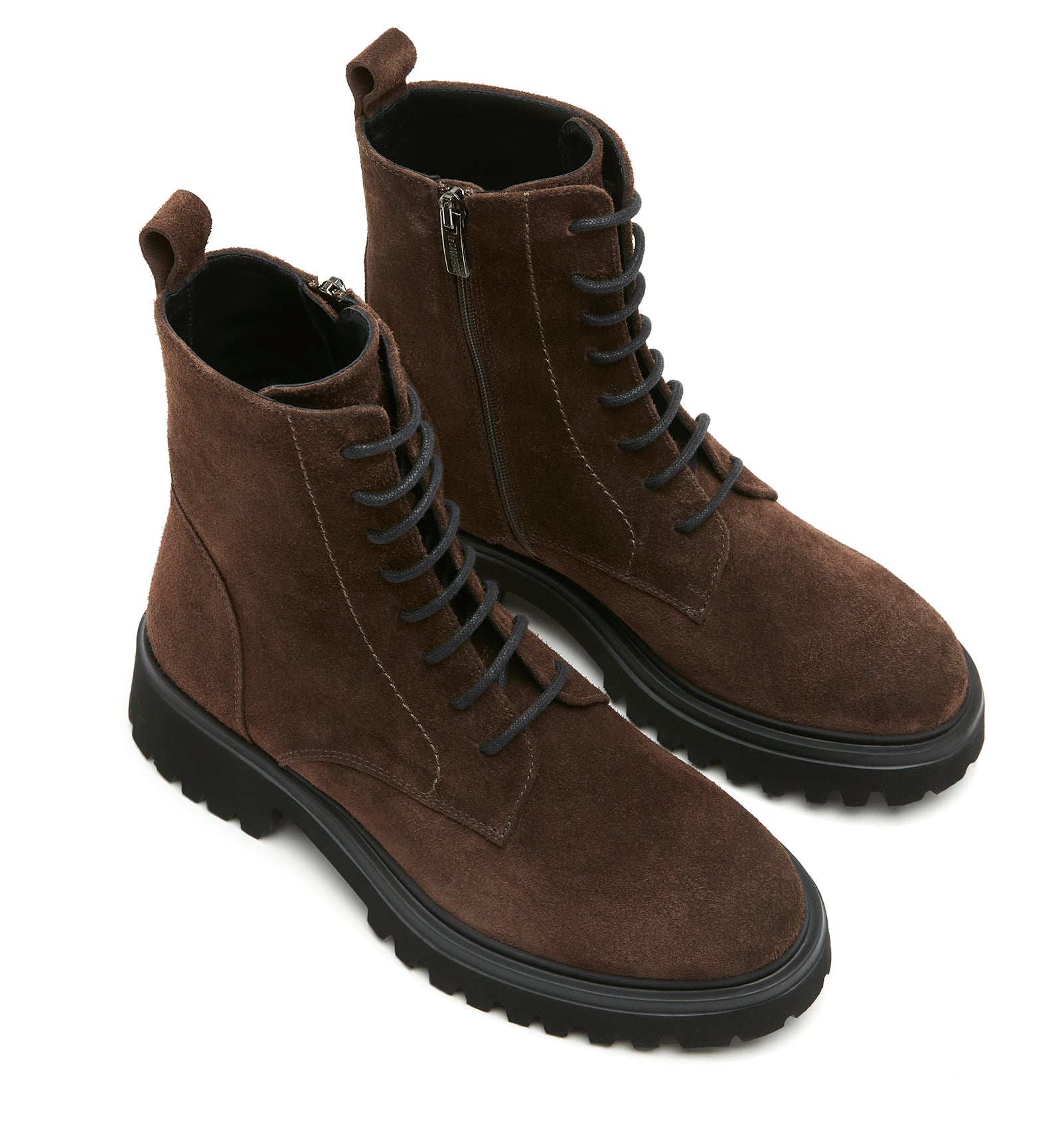 Knowledge Suede Lace Up Boot in Brunette