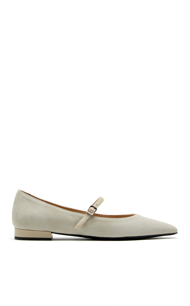Fritz Mary Jane Flat in Cloud Suede