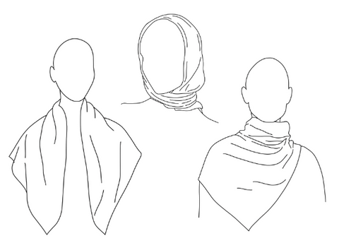 MONOGRAM SCARF | SAND | 80 CM