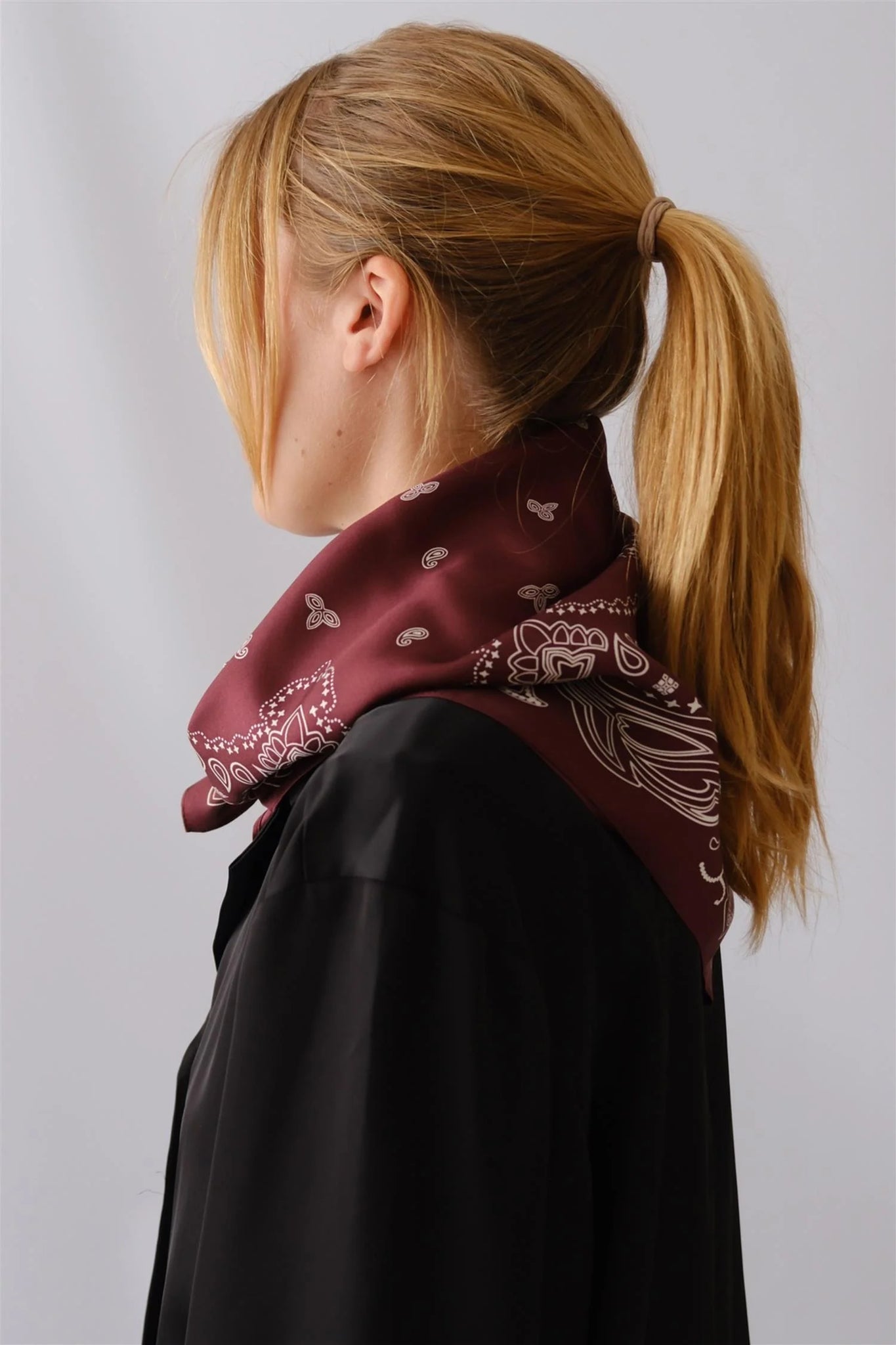 PAISLEY SCARF | WINE RED | 65 CM
