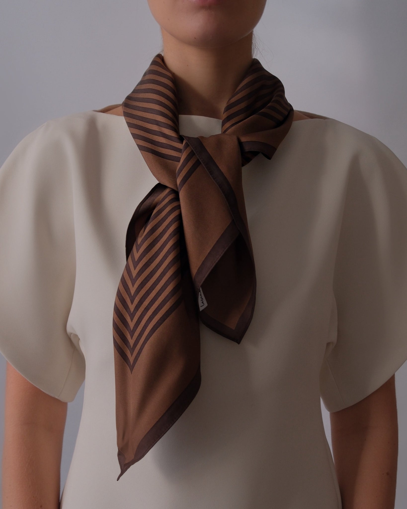 STRIPED SCARF | BROWN | 80 CM