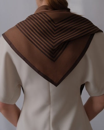STRIPED SCARF | BROWN | 80 CM