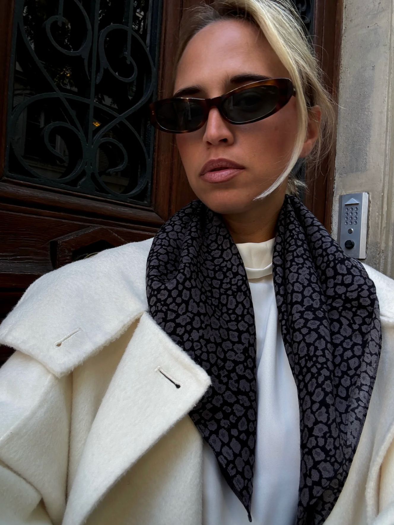 WOOL SCARF | BLACK & GREY | 65 CM