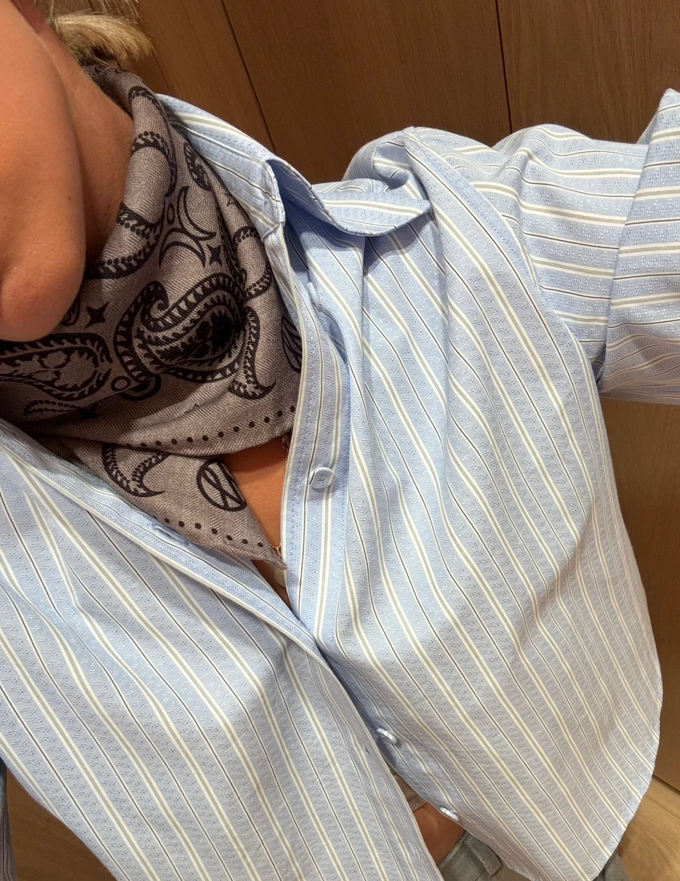 WOOL SCARF, TWO SIDED | TAUPE | 65