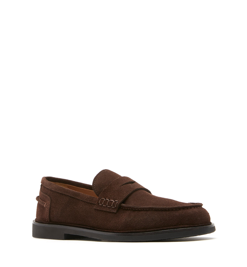 Magnetic Shearling Lined Suede Loafer in Brunette