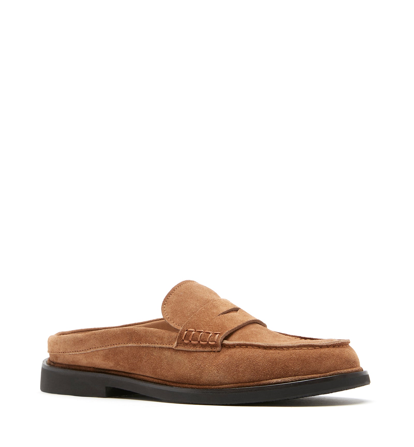 Malcam Shearling Lined Suede Mule in Caramel