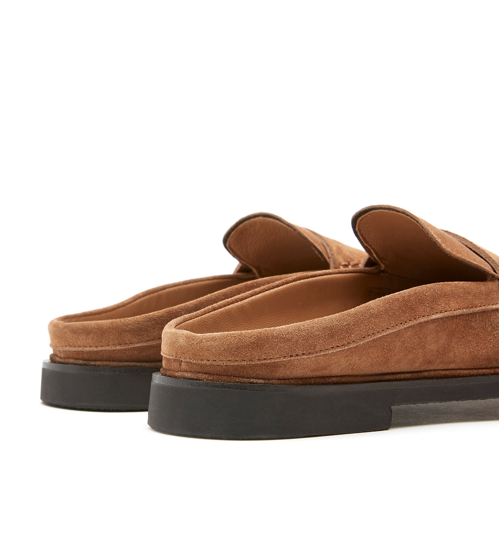 Malcam Shearling Lined Suede Mule in Caramel
