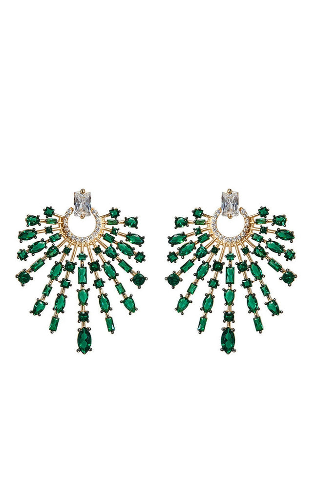 Holly Earrings in Gold/Emerald