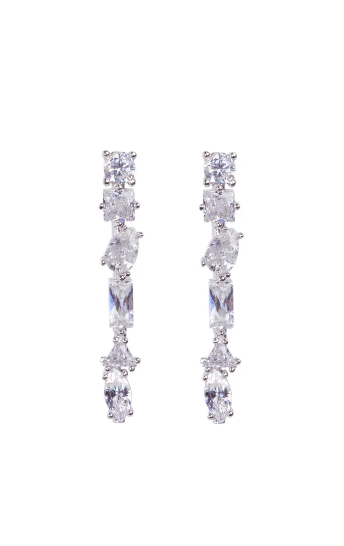 Julie M Earrings in White Rhodium