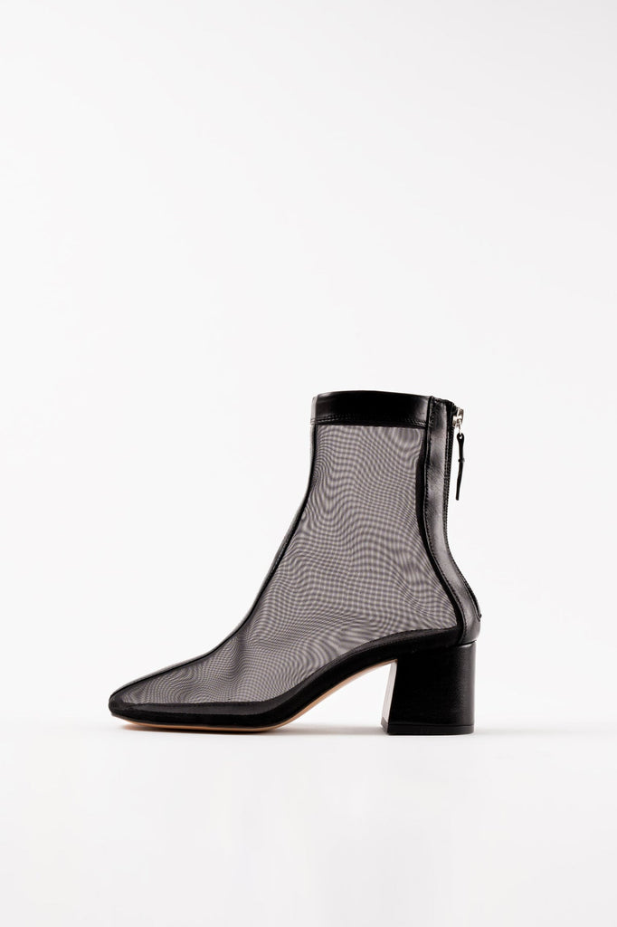 Firme Black Tulle Boots