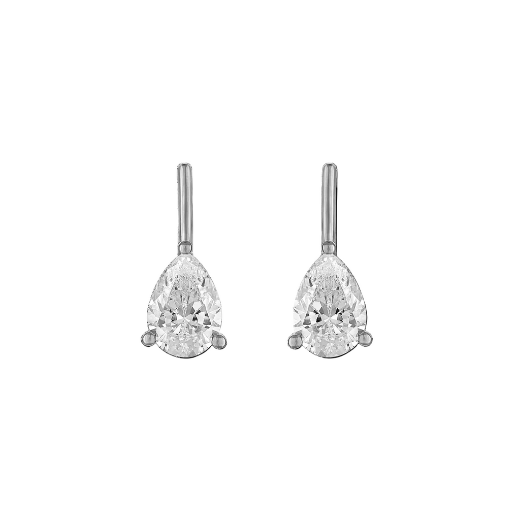 Linea Pear Stud in Sterling Silver | Large