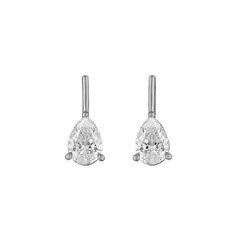 Linea Pear Stud in Sterling Silver | Small