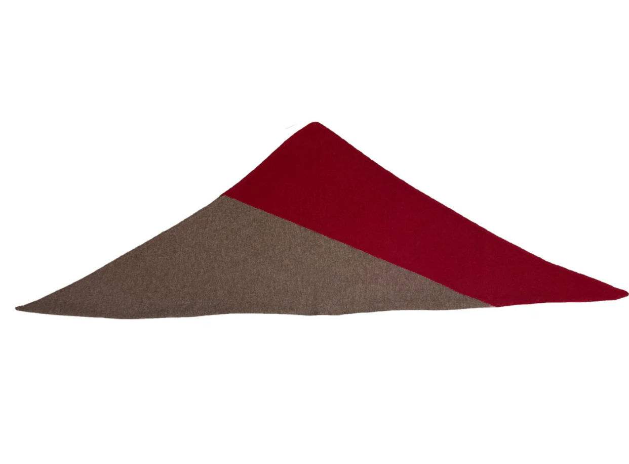 Cashmere Kerchief in Cranberry + Walnut
