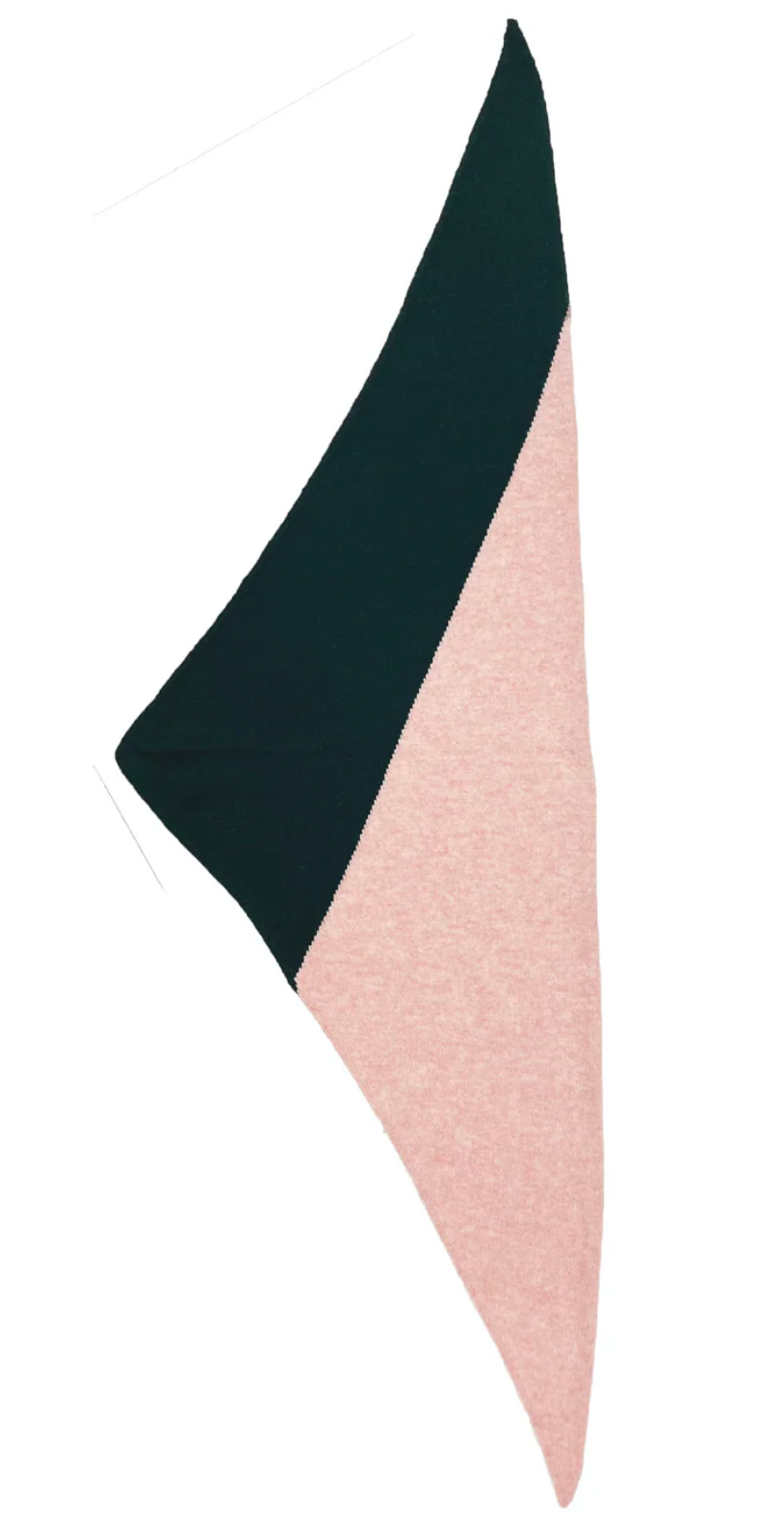 Cashmere Kerchief in Evergreen + Grapefruit