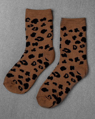 Leopard Socks in Cocoa