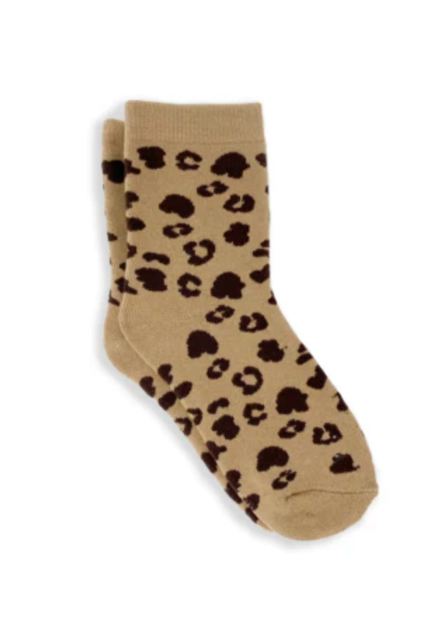 Leopard Socks in Tan