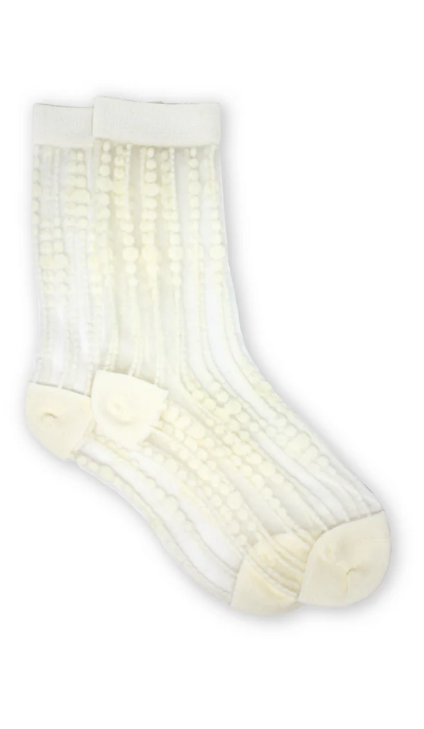 Sheer Bubbles Socks in Ivory