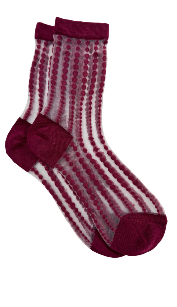 Sheer Bubbles Socks in Merlot
