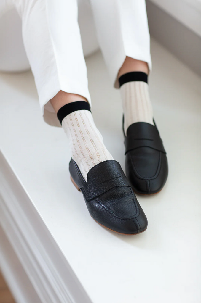 Sunday Socks in Black Stripe