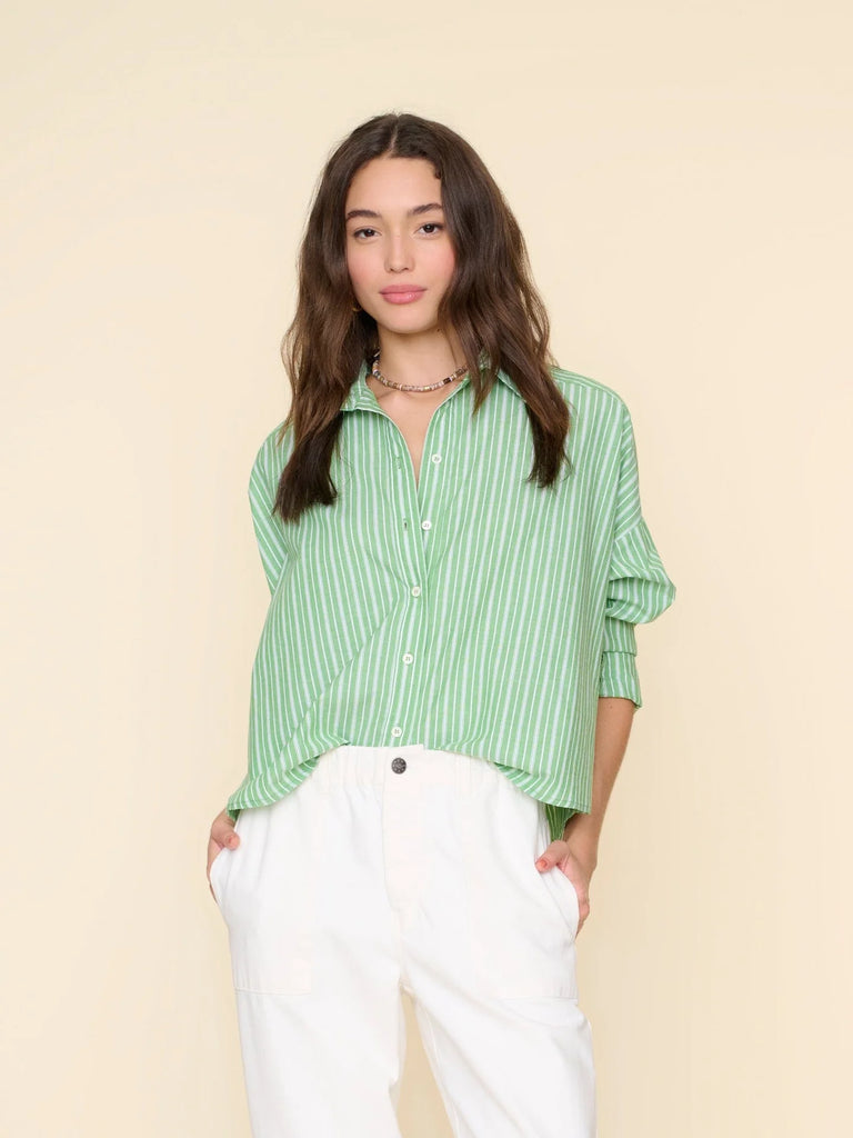 Riley Shirt in Matcha Stripe