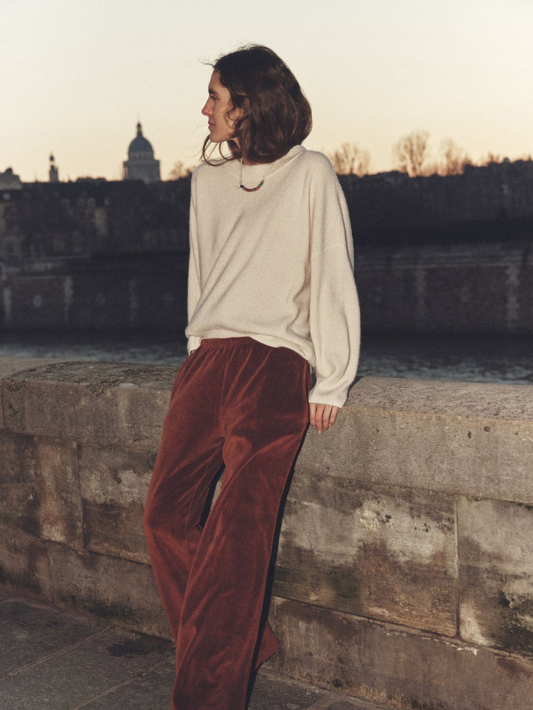 Mavis Velour Sweatpant in Brown Sugar