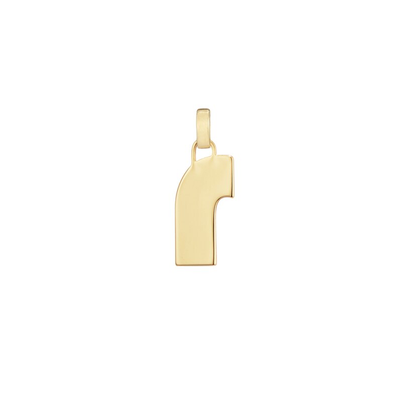 Modernist Monogram Pendant R in Gold