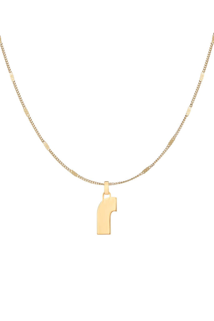 Modernist Monogram Pendant R in Gold