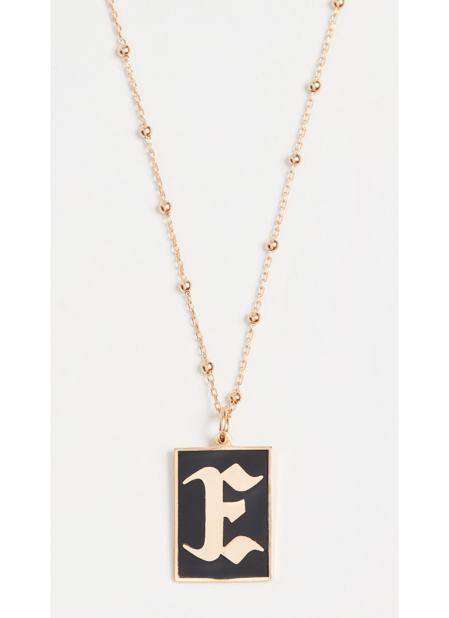 Gothic Monogram Tag Necklace