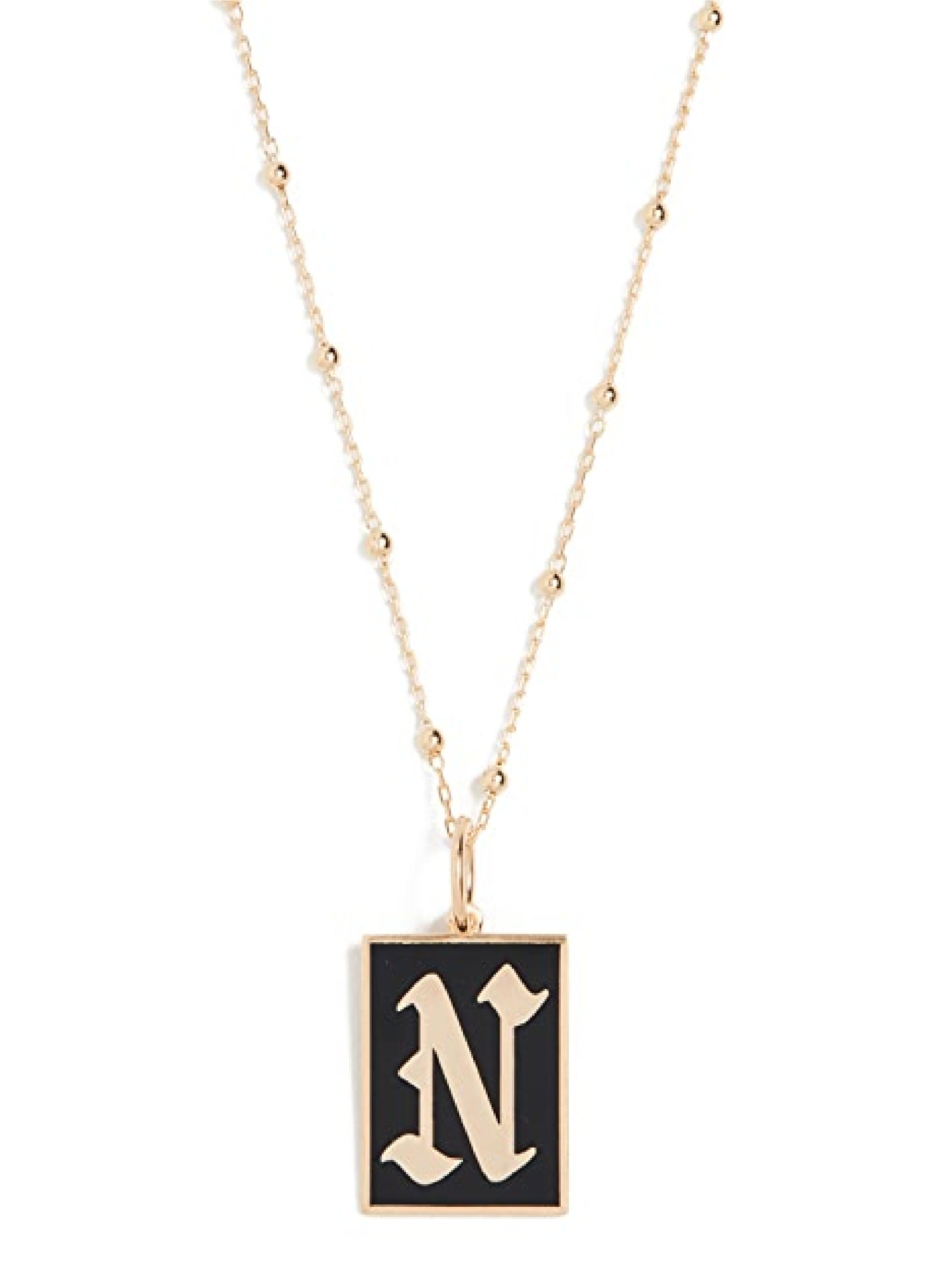 Gothic Monogram Tag Necklace