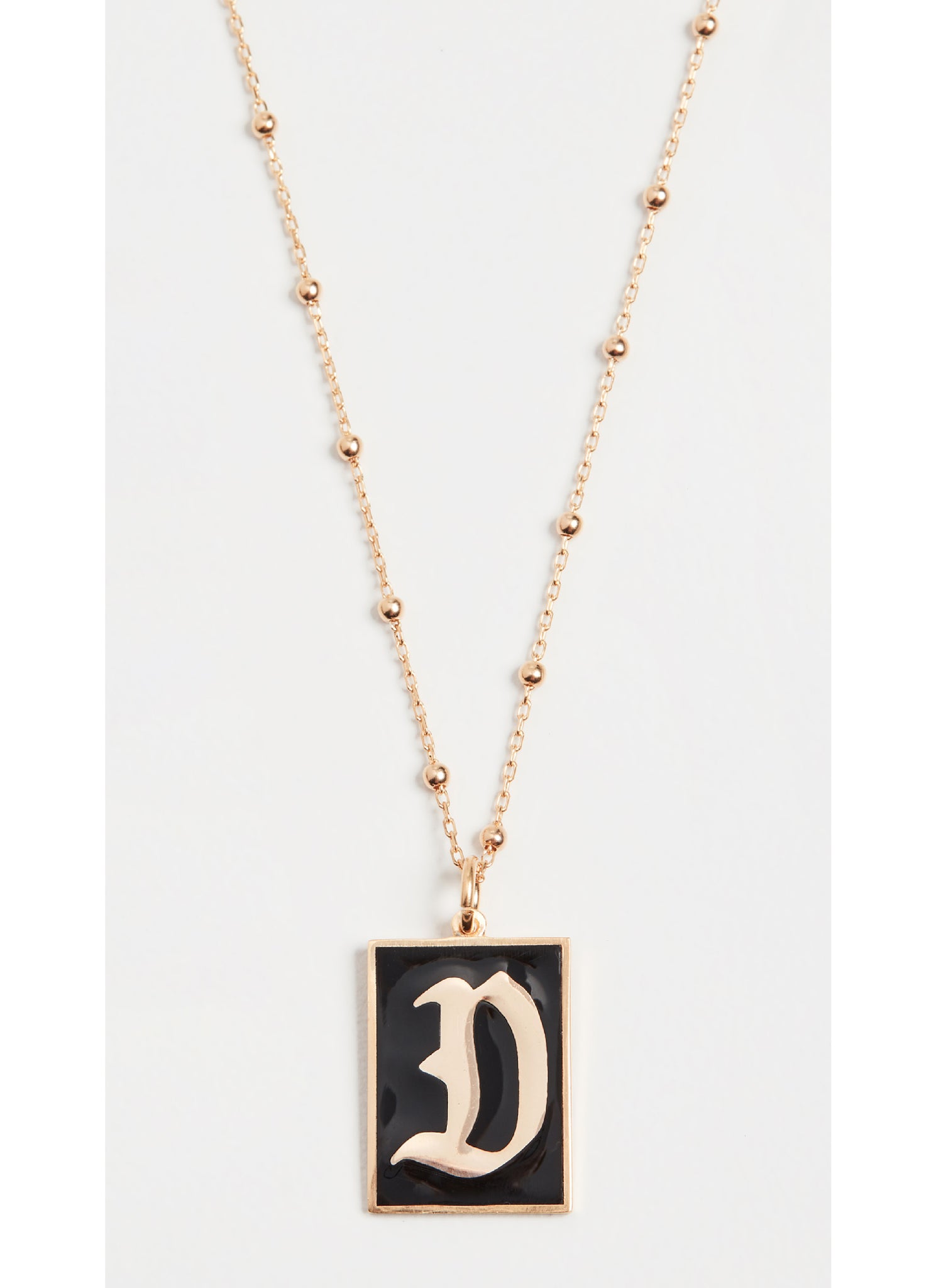 Gothic Monogram Tag Necklace