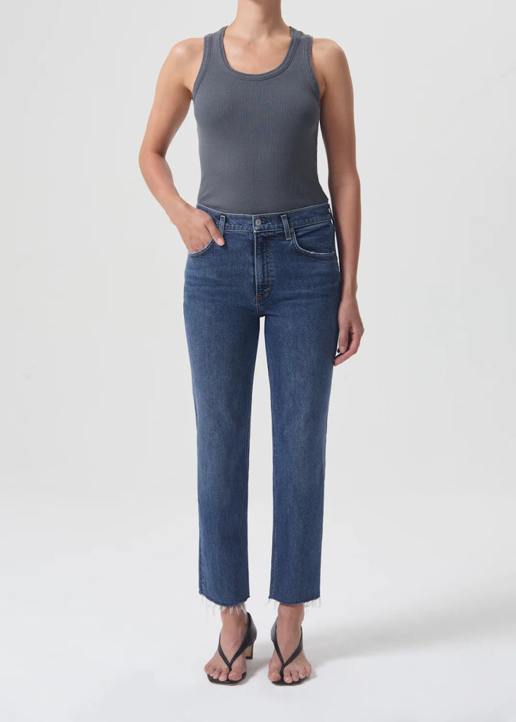 Kye Mid Rise Straight Crop (Stretch) in Mirage