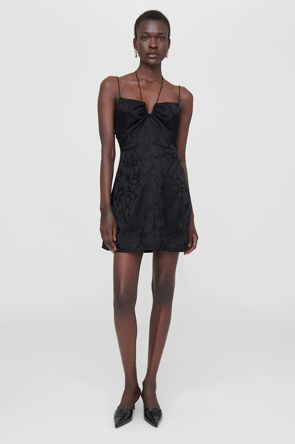Papillon Dress In Black Butterfly Jacquard Shop Women S Clothing