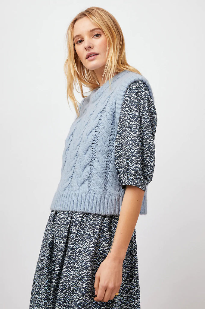 Alexis Sweater Vest in Sky Blue